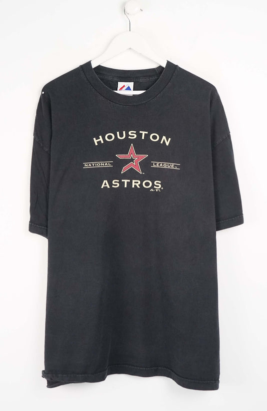 Black t-shirt with Houston Astros logo on a white background