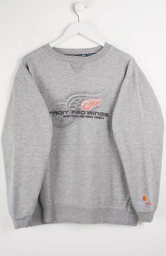Gray sweatshirt with Detroit Red Wings logo on a white background